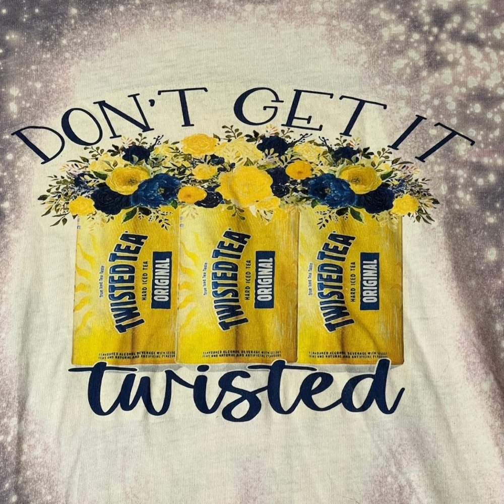 Bella Canvas Shirt Womens Large Bleached Dont Get It Twisted Tea Crewneck Tee - Picture 2 of 7
